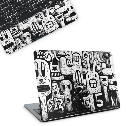 Black Abstract Grunge Macbook Skin - macbook skins