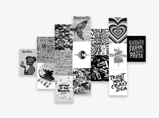 Black Girly Posters Set (x15 A5) - Poster set