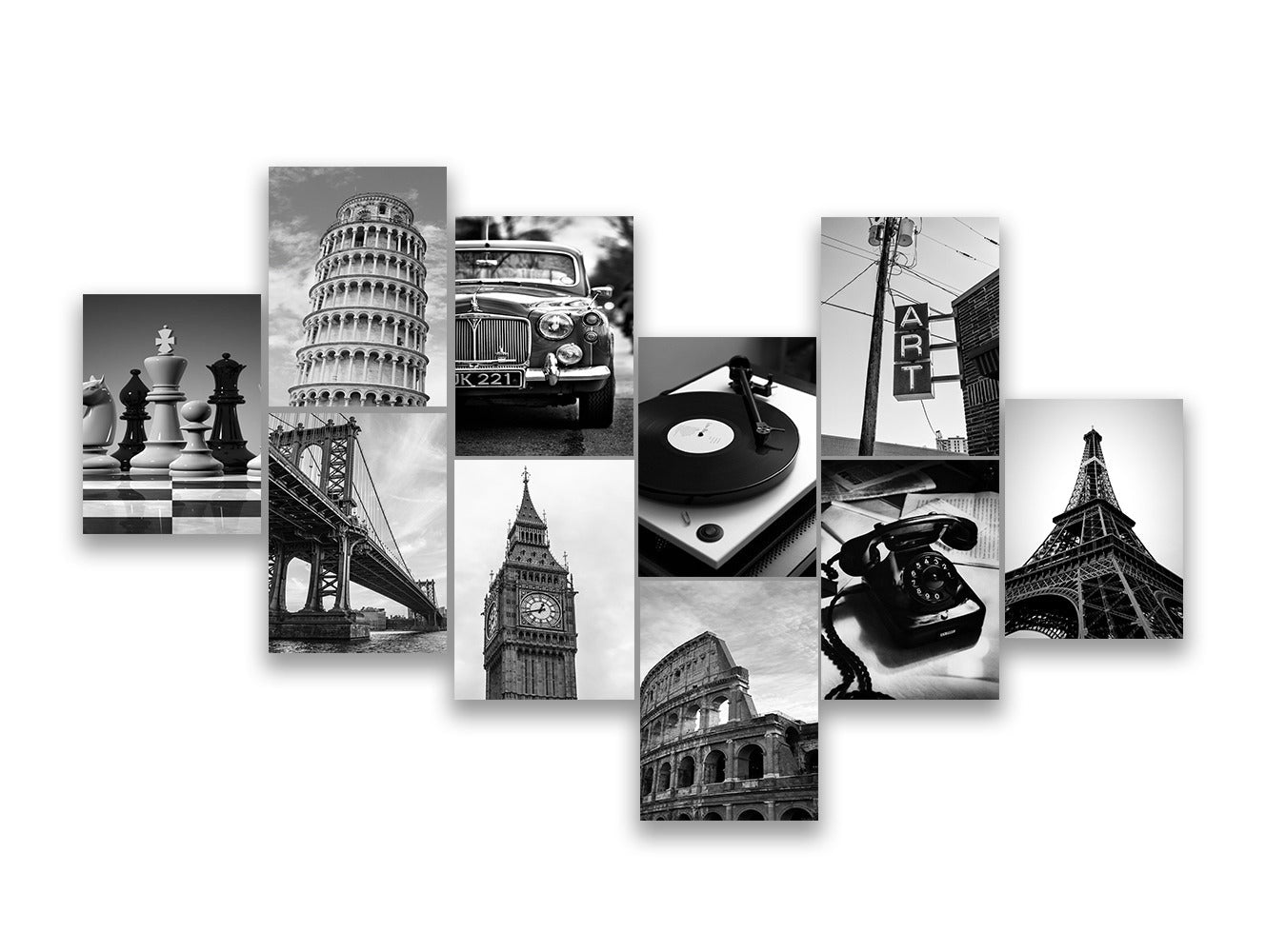 Black n White Modern Poster Set (x10 A5) - Poster set