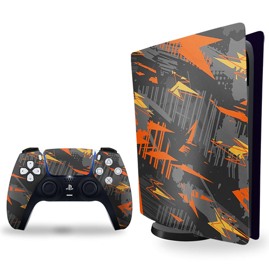 PS5 Black And Orange Splatter Theme Combo Skins