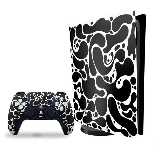 ps5 skin black cow pattern design