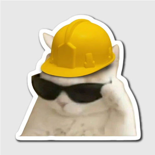 Cat Engineer Sticker - latop top stickers