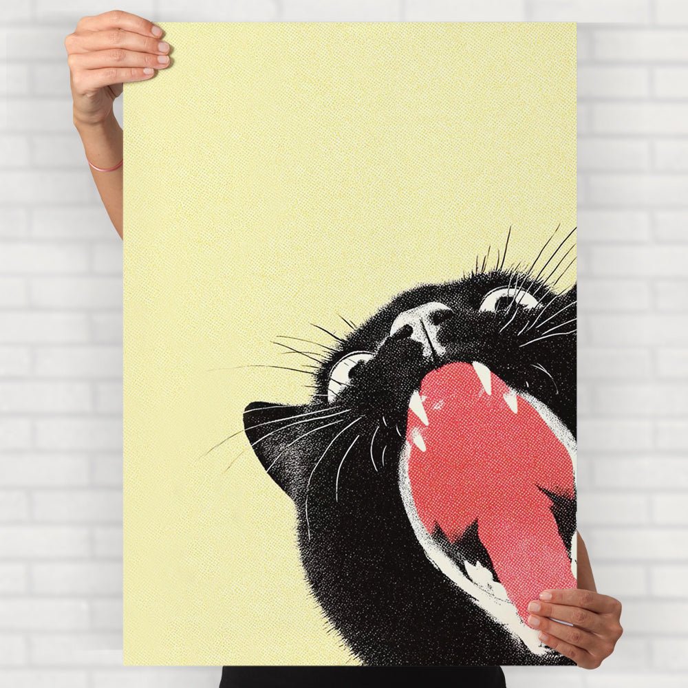 Cat Yawning Poster - Posters