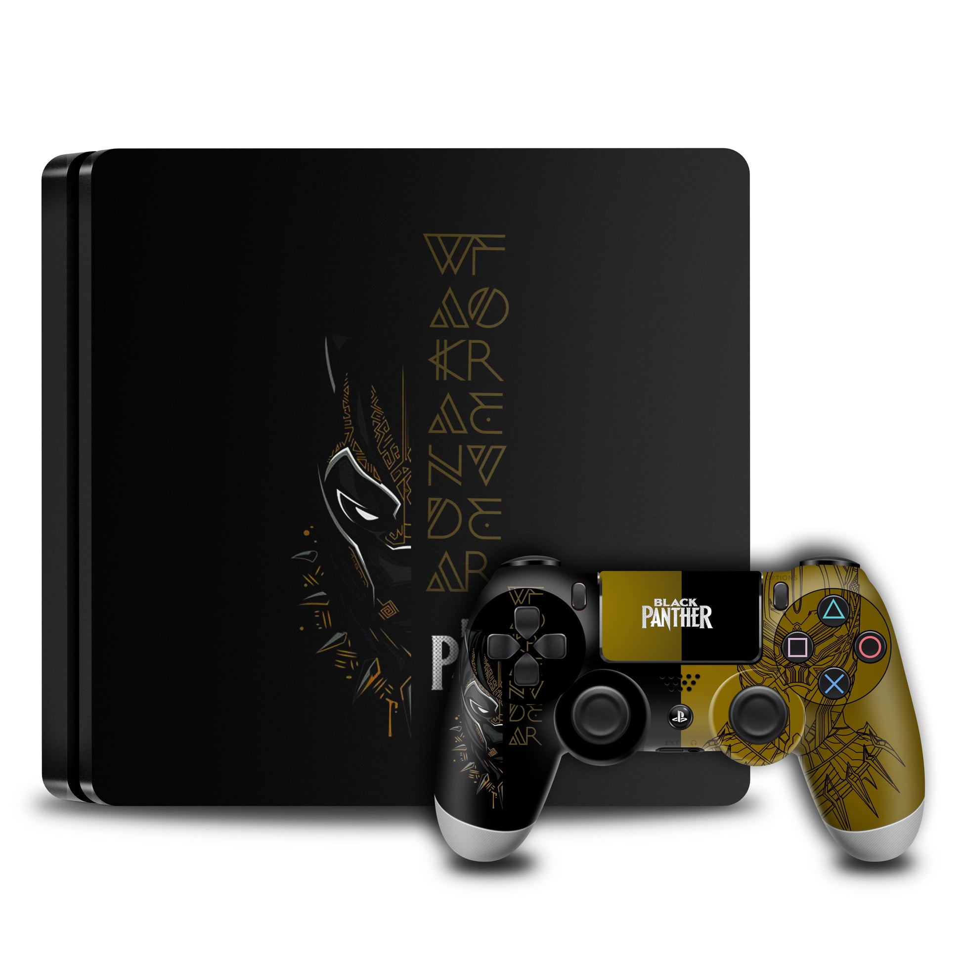 Ps4 black Panther Console and Controller Skin Combo 