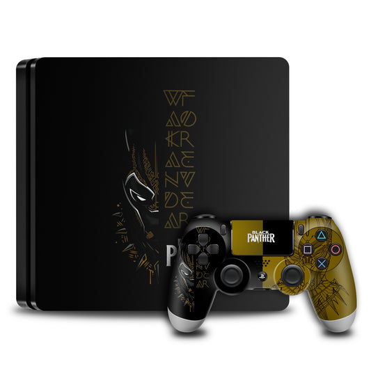 Ps4 black Panther Console and Controller Skin Combo 