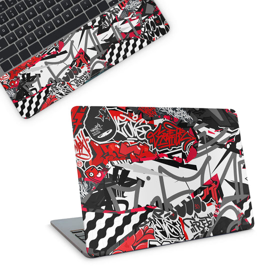 Light Red Graffiti Laptop Skin