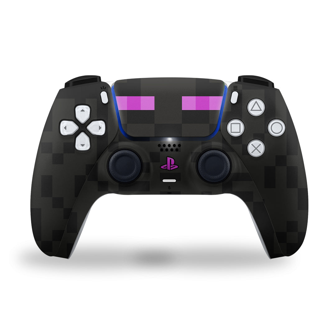 ps5 controllers skin with minecraft enderman design