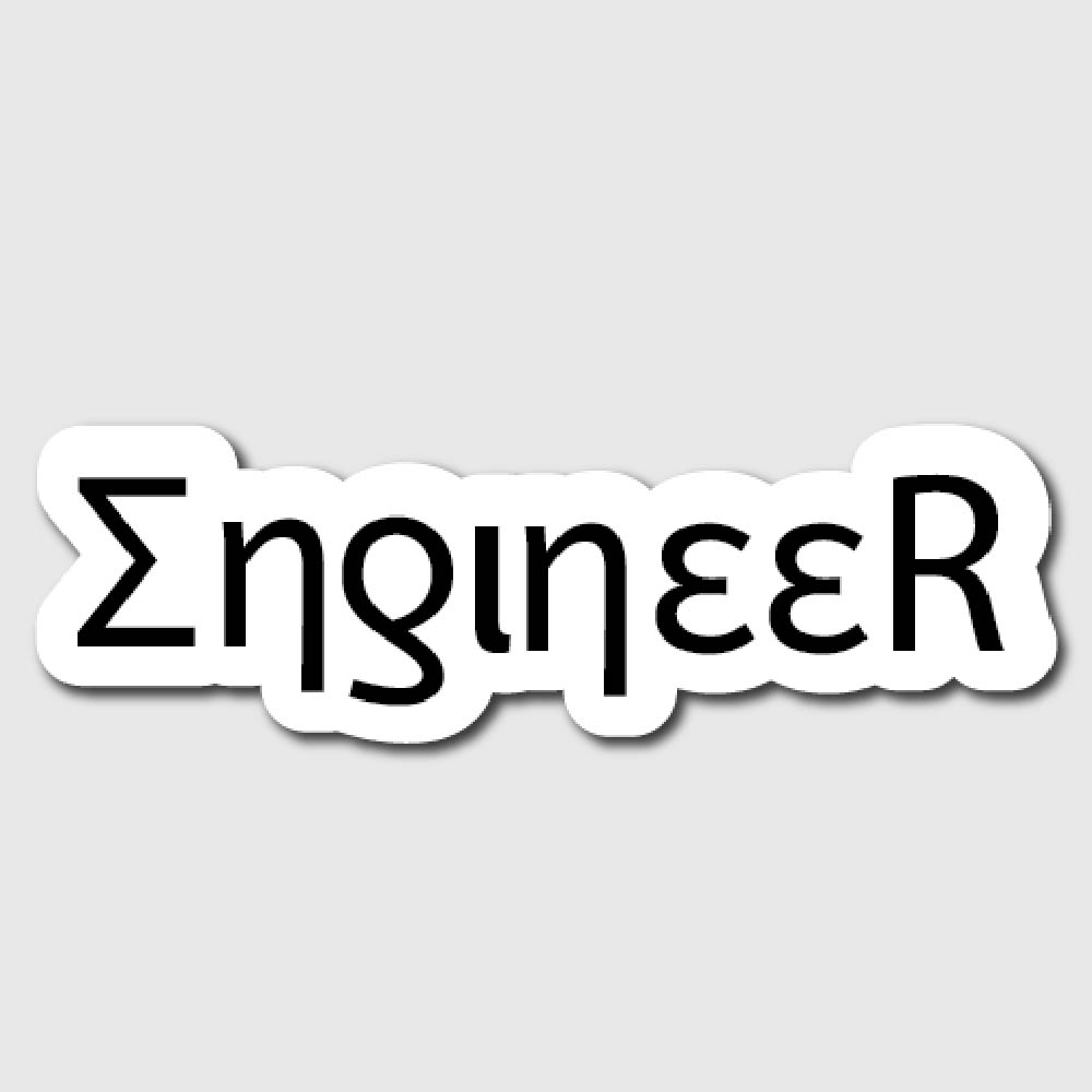 Engineer In Greek Letters Sticker