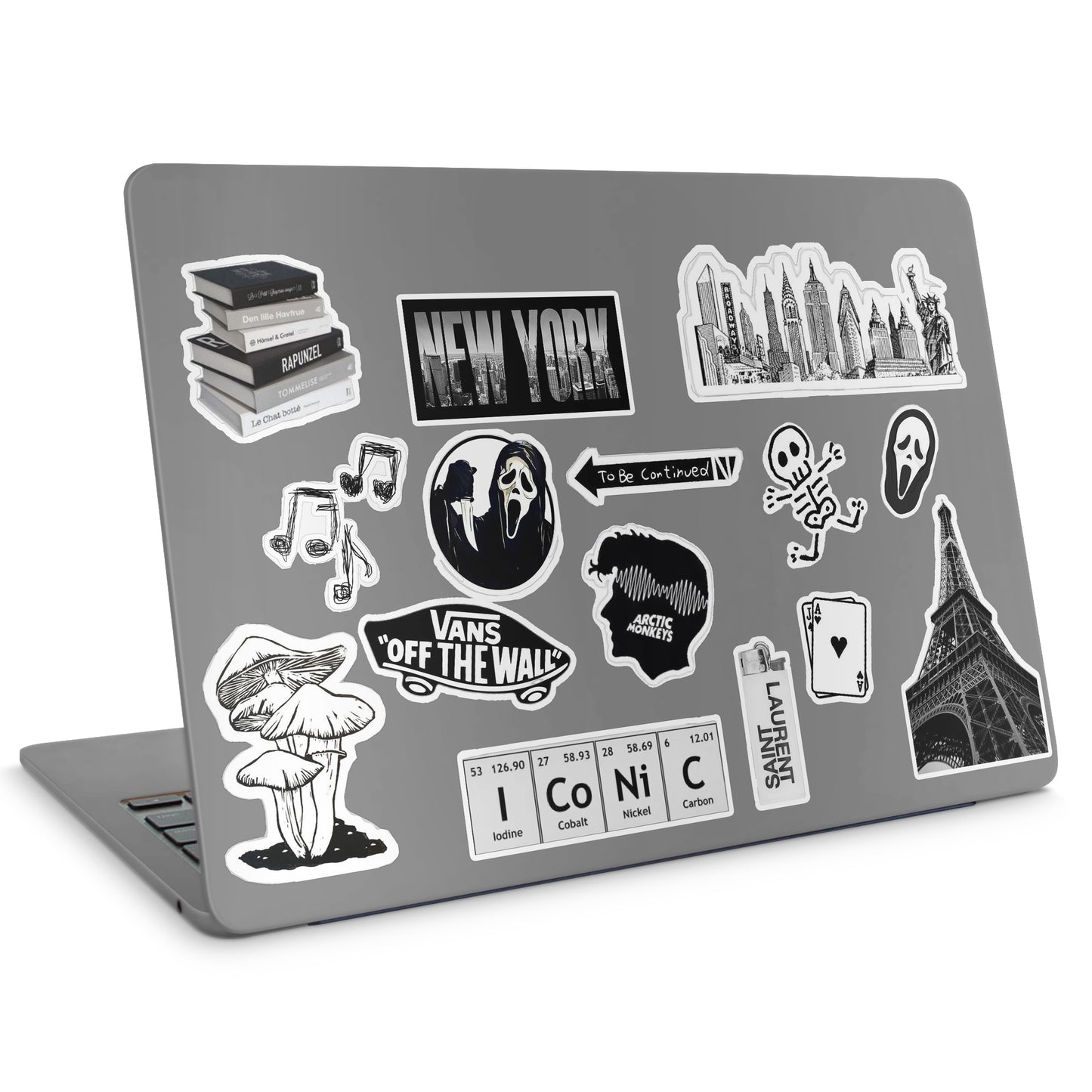 15 Black Stickers Pack