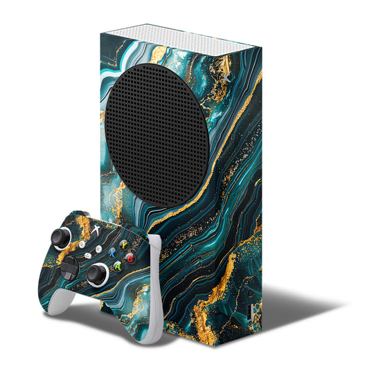 Golden & Black Marble Texture Xbox Series S Skins
