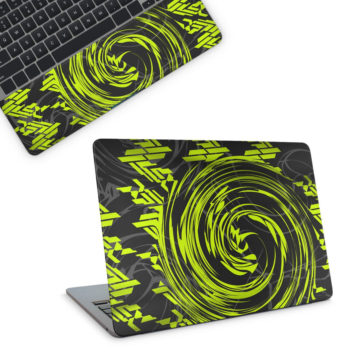 Green Circle Swirl Laptop Skin - laptop skins