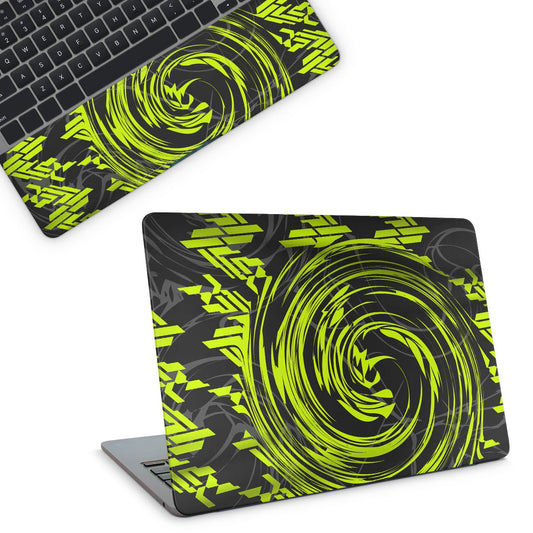 Green Circle Swirl Laptop Skin - laptop skins