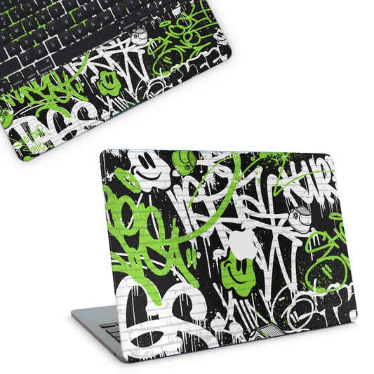 Green Graffiti Macbook Skin - macbook skins