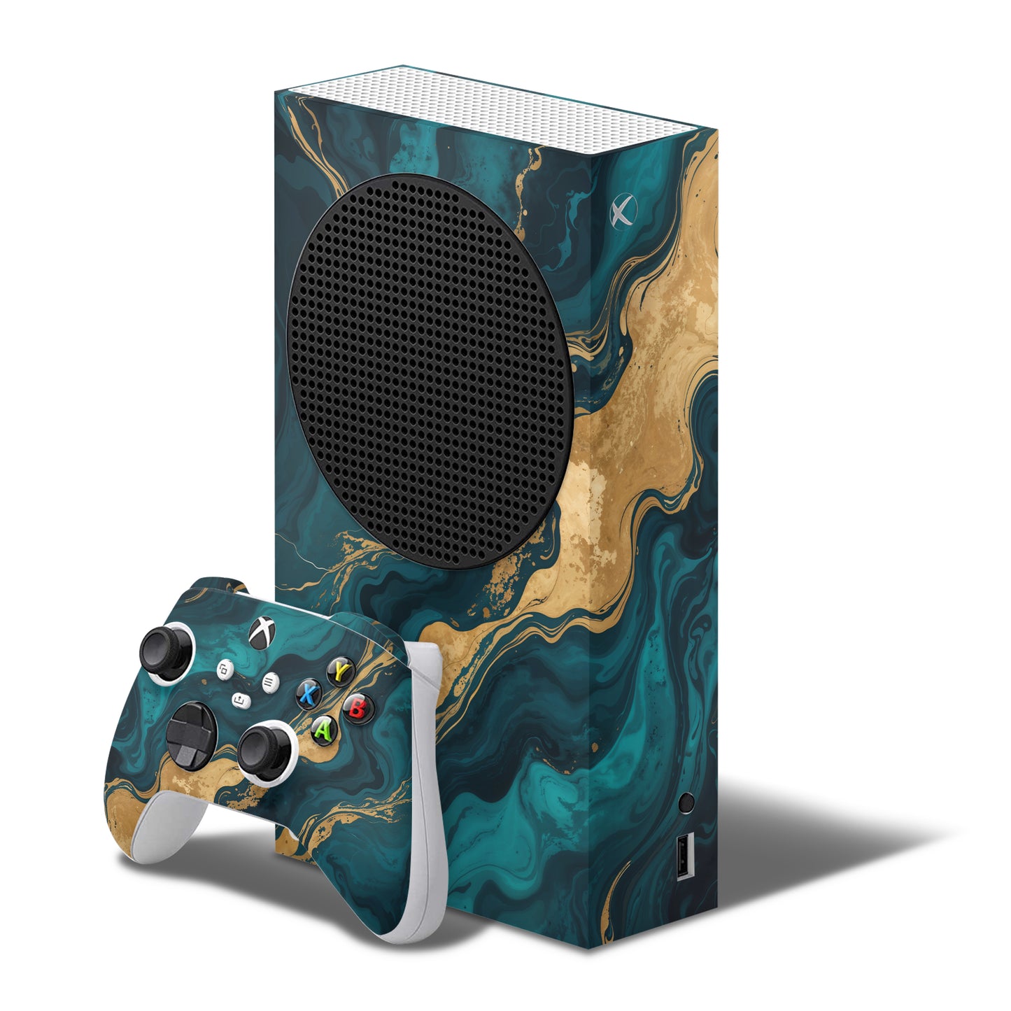 xbox series s skin navy marble design