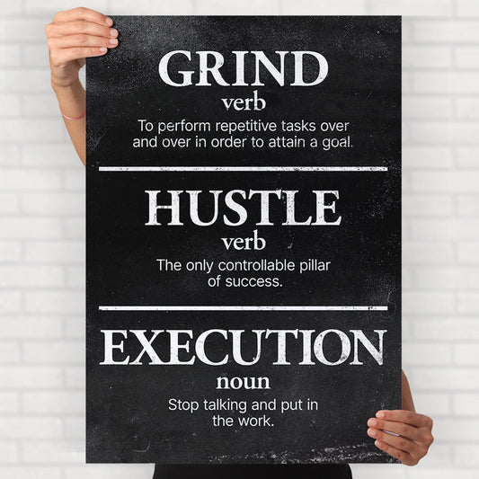 Grind, Hustle & Execution Poster - Posters