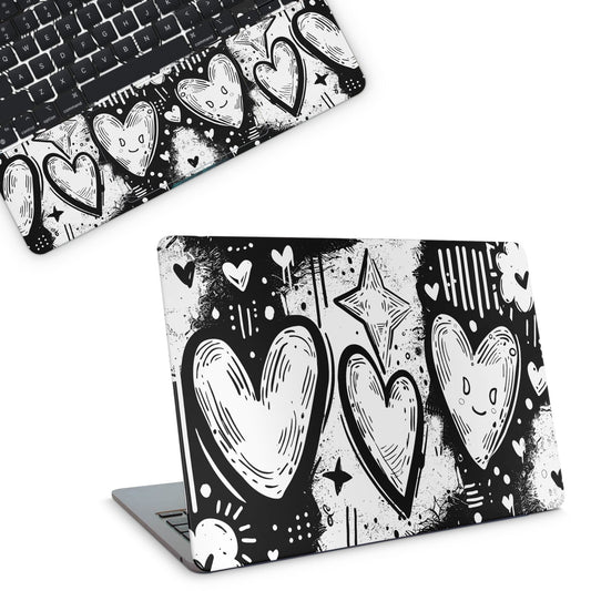 Grunge Hearts Macbook Skin - macbook skins