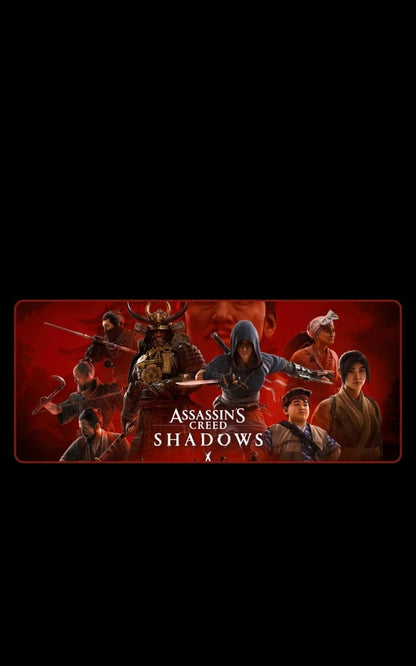 mousepads - Assassin's Creed Shadows game cover with characters on a red background