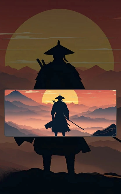 Samurai At Sunset desk mat