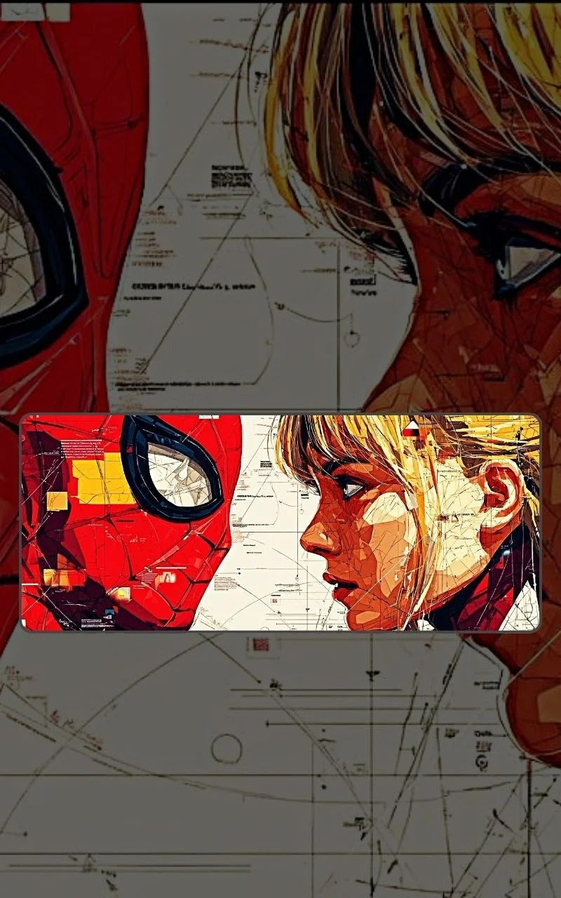 spiderman and gwen stacy desk mat