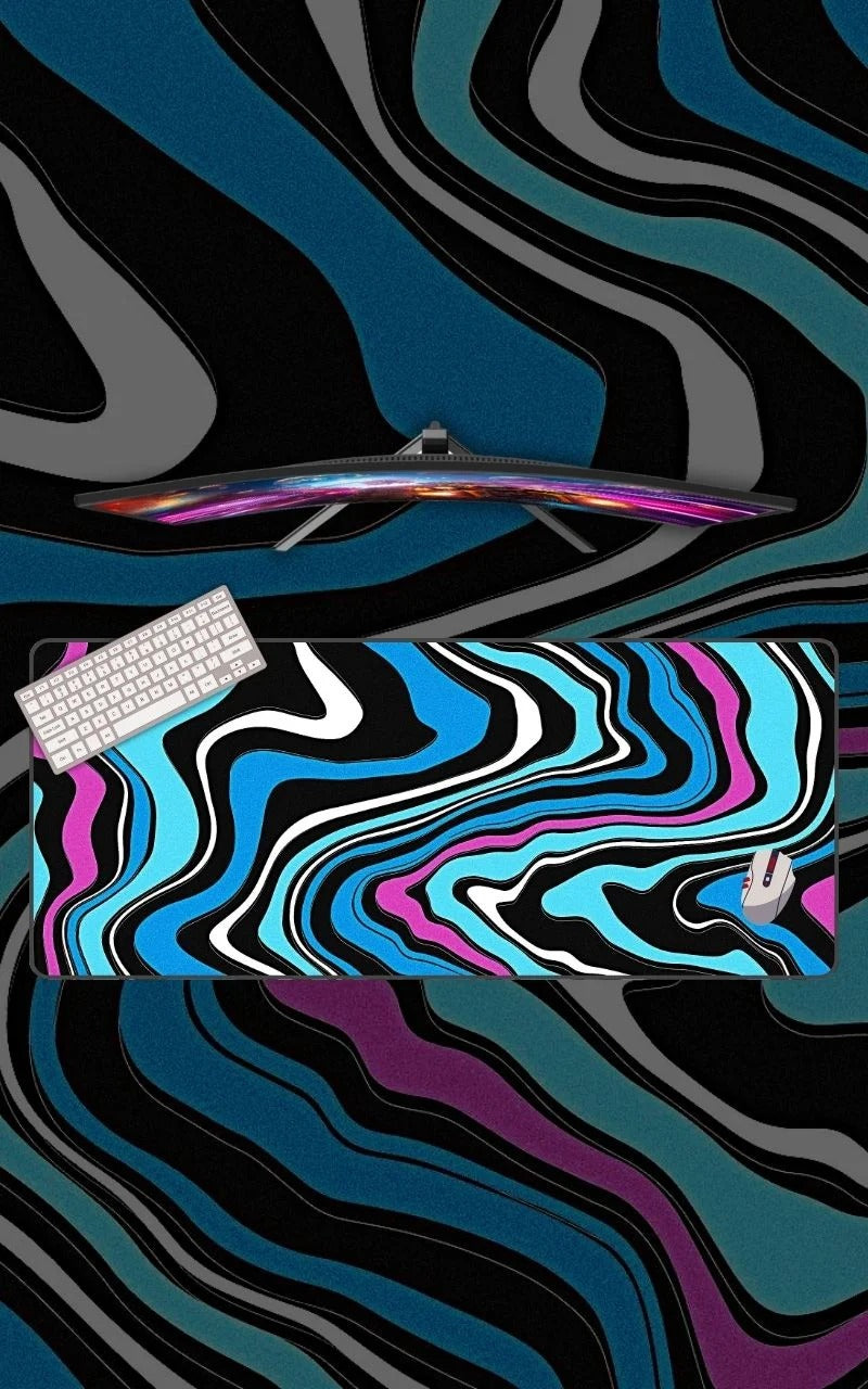 blue abstract art mousepad