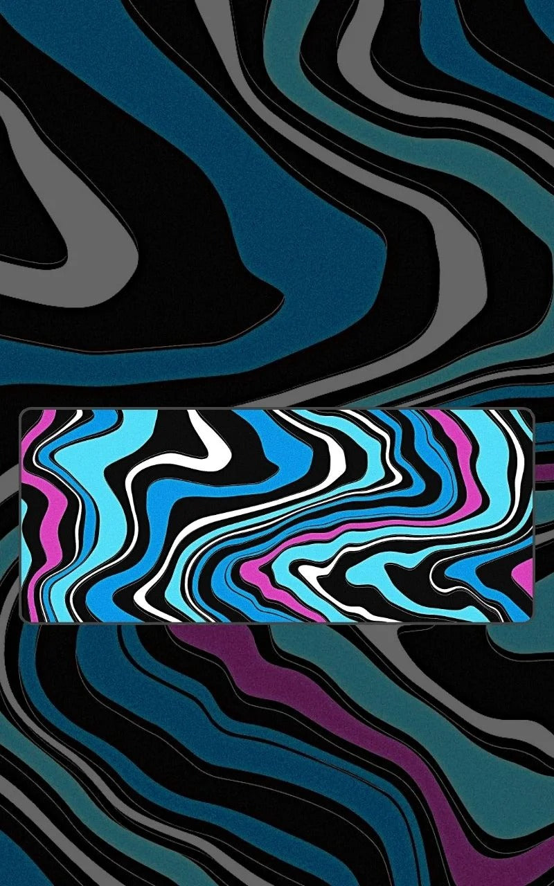 blue abstract art desk mat