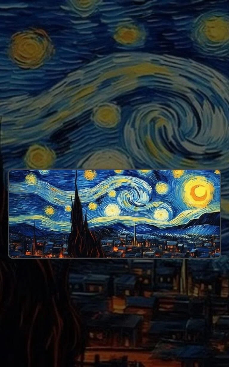 starry nights van gogh desk mat