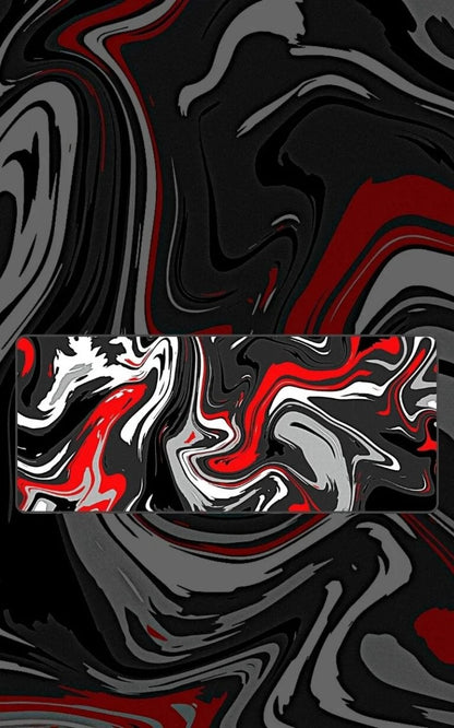 Red Black And White Topography desk mat