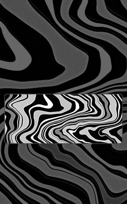 White And Black Topography desk mat