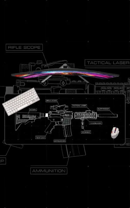 HUD Weapon Blueprint | Abstract Art Mousepads | Custom Mousepads | Large Desk Mat/Mousepads | In Pakistan