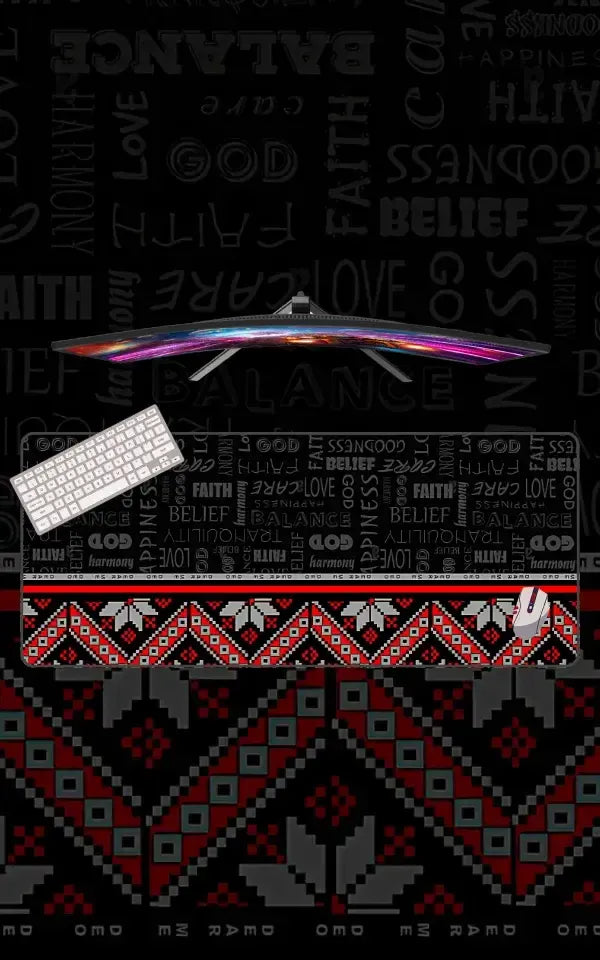 Slavic Folk Typography Mix | Abstract Art Mousepads | Custom Mousepads | Large Desk Mat/Mousepads | In Pakistan