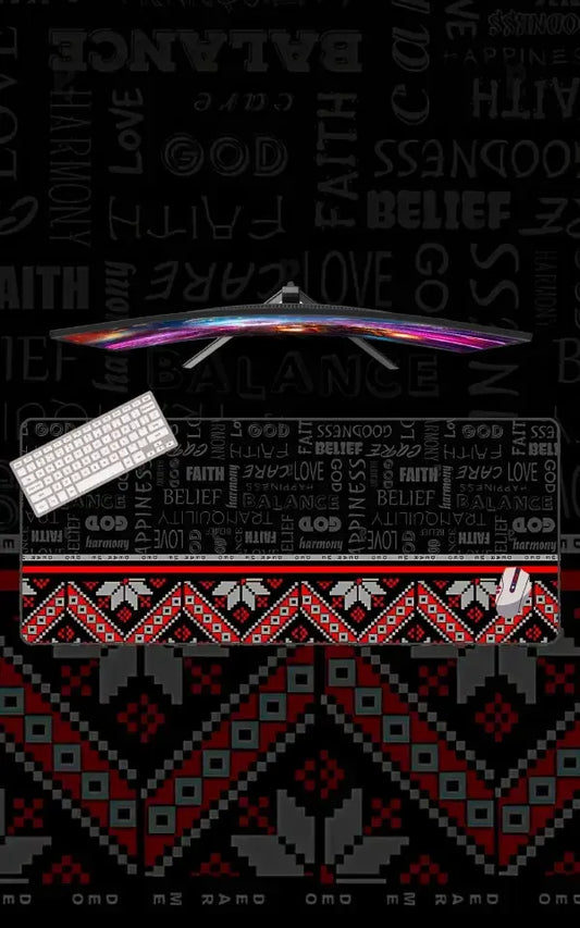 Slavic Folk Typography Mix | Abstract Art Mousepads | Custom Mousepads | Large Desk Mat/Mousepads | In Pakistan