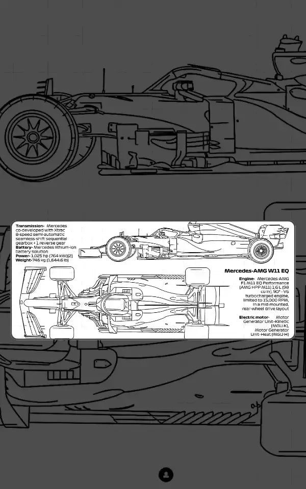 Mercedes Amg W11 Eq Power Bluprint Drawing | Formula 1 Mousepads | Custom Mousepads | Large Desk Mat/Mousepads | In Pakistan