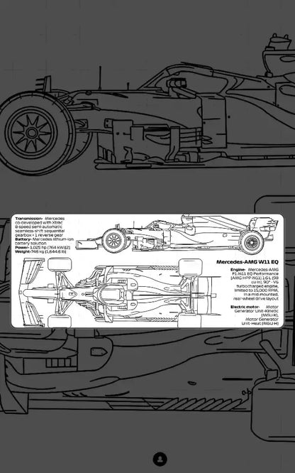 Mercedes Amg W11 Eq Power Bluprint Drawing | Formula 1 Mousepads | Custom Mousepads | Large Desk Mat/Mousepads | In Pakistan