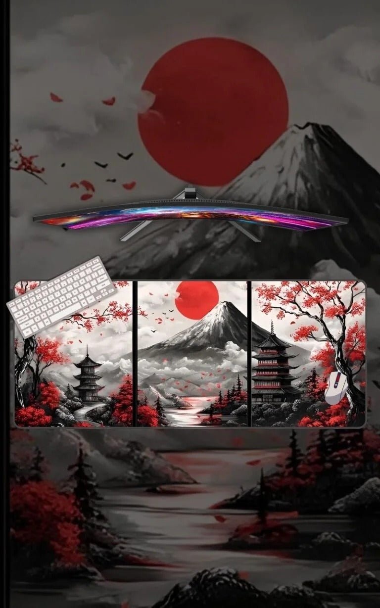 Japanese Landscape Painting | Custom Mousepads | Large Desk Mat/Mousepads | In Pakistan - mousepads