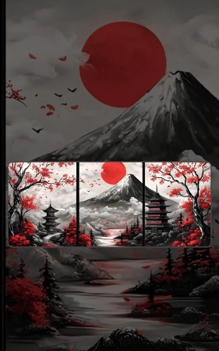 Japanese Landscape Painting | Custom Mousepads | Large Desk Mat/Mousepads | In Pakistan - mousepads