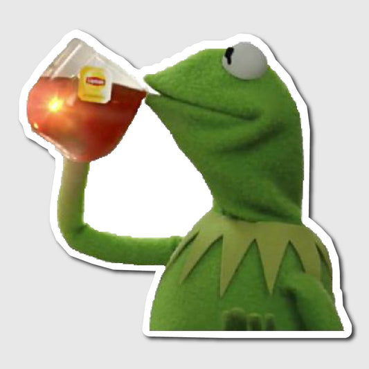 Kermit Drinking Tea Sticker - sticker