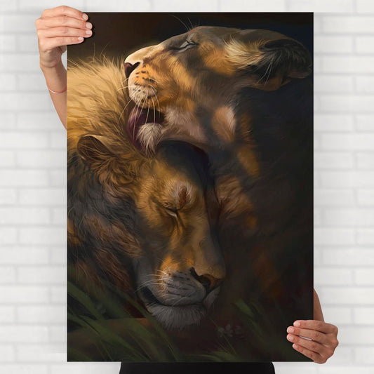 Lion & Lioness Poster - Posters