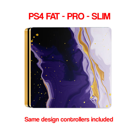 ps4 purple marble skins with 2 controllers