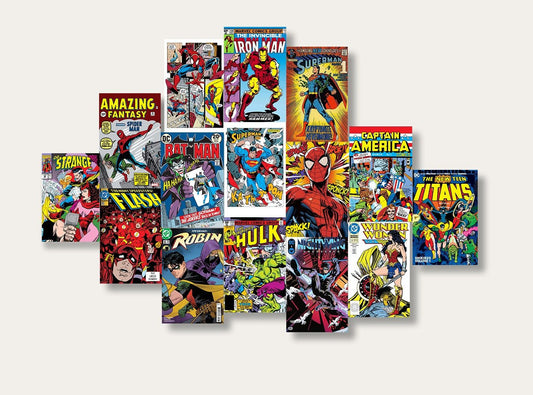 Marvel DC Comic Panels Poster Set (x15 A5) - Poster set