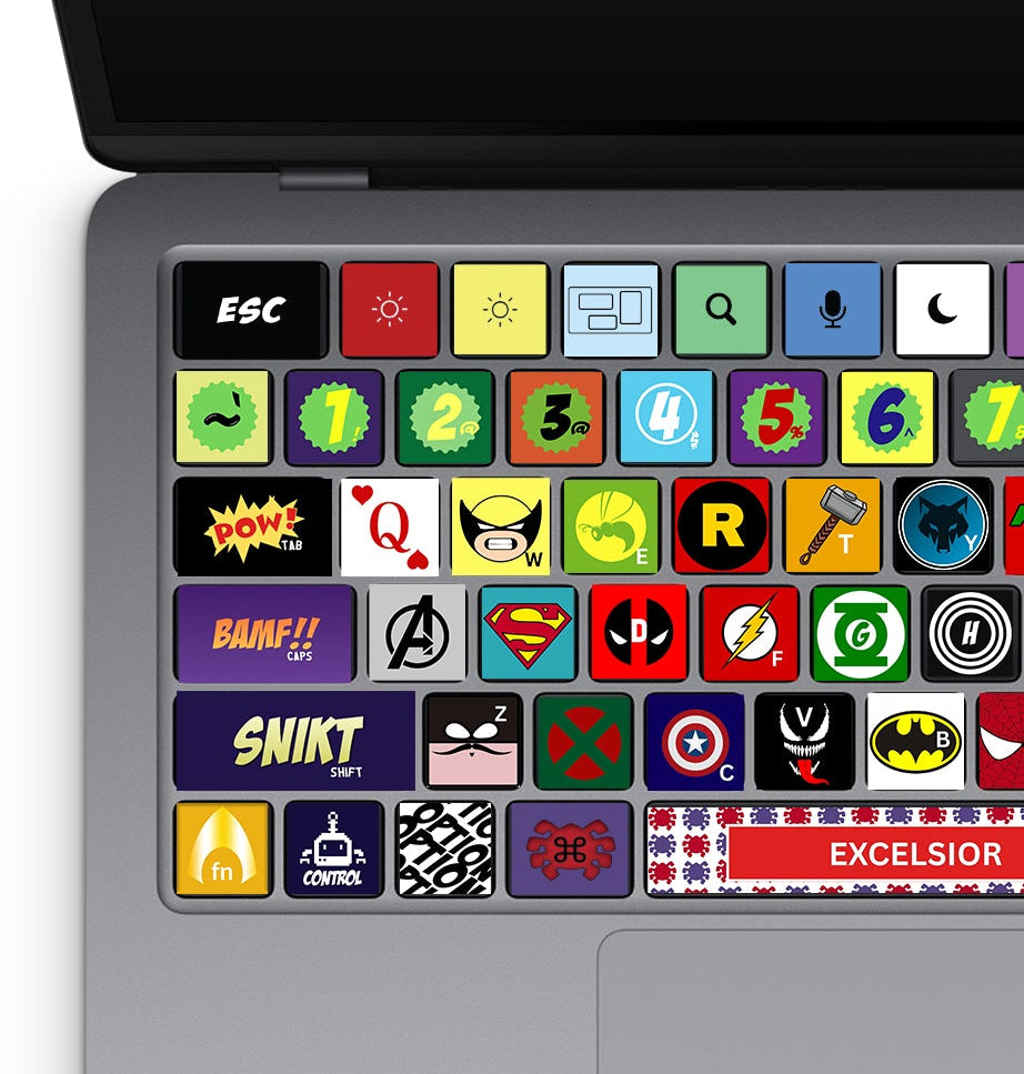 Marvel + DC Keyboard Stickers Pack