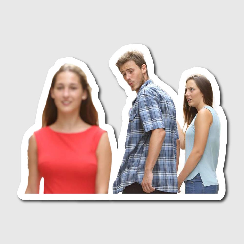distracted sticker