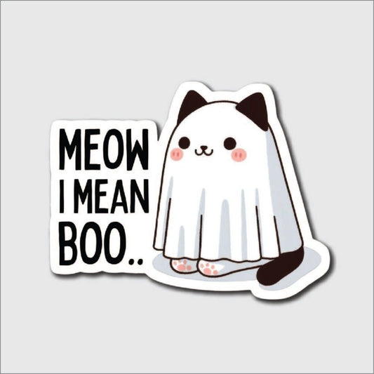 Meow I Mean Boo Sticker - sticker