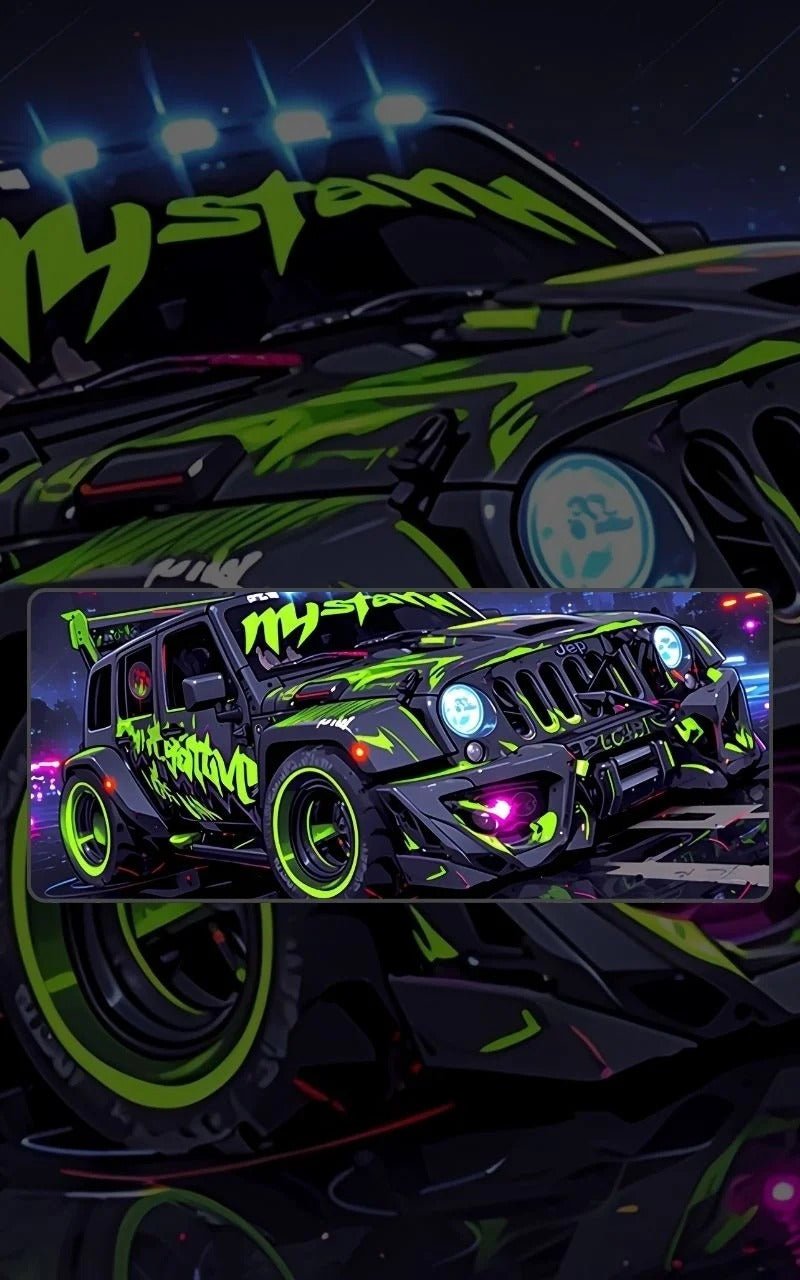 Mustang Jeep Wrangler | Custom Mousepads | Large Desk Mat/Mousepads | In Pakistan - mousepads