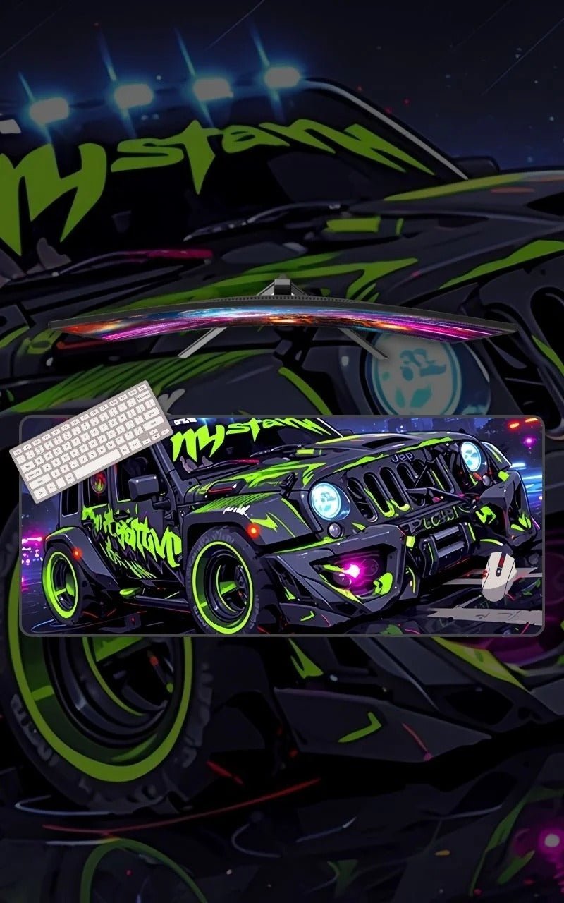 Mustang Jeep Wrangler | Custom Mousepads | Large Desk Mat/Mousepads | In Pakistan - mousepads