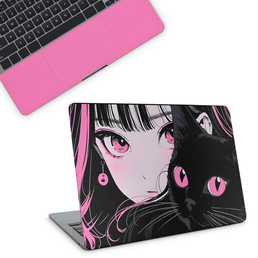 Pink Anime Girl Laptop Skin - laptop skins