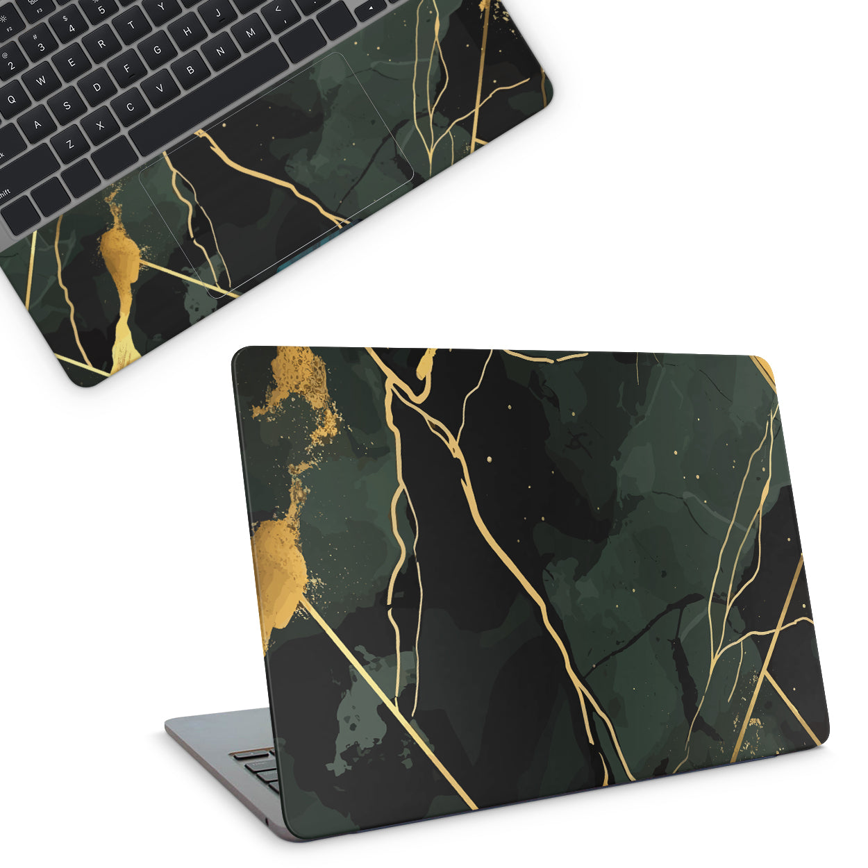 Emerald Marble Textured Laptop Skins