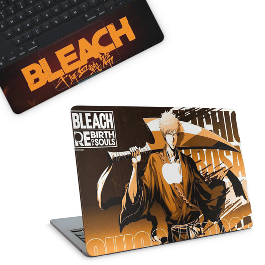 macbook skin with bleach ichigo design on top