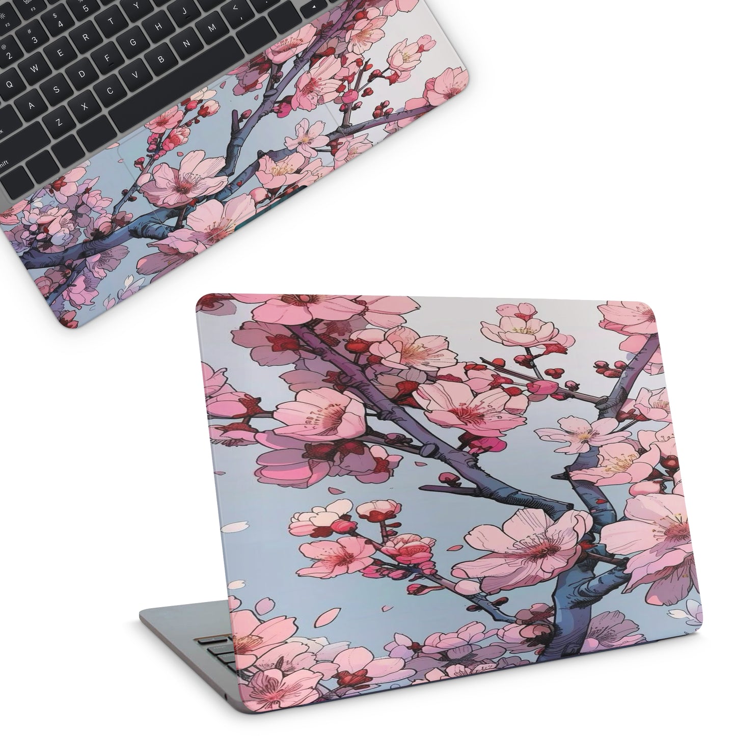 laptop skin with cherry blossom design