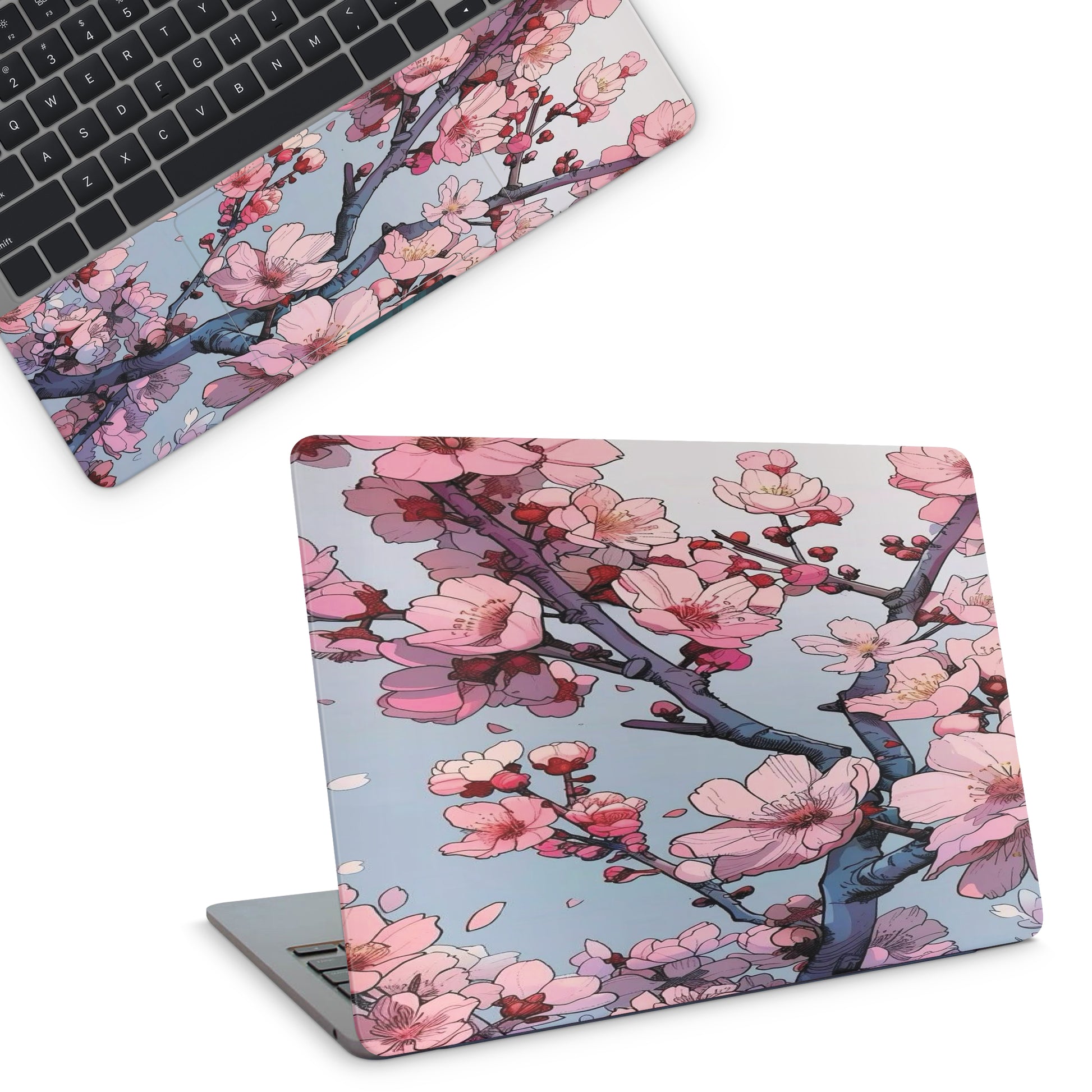 laptop skin with cherry blossom design