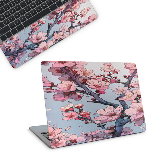laptop skin with cherry blossom design